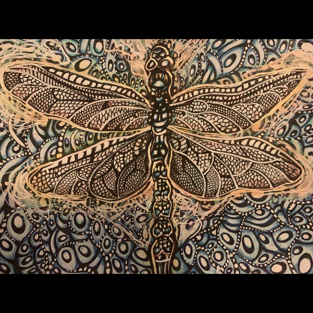 Dragonfly Dreams-  11 by 14 print of my original painting